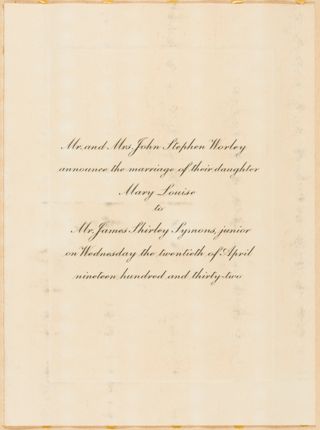 Mary Louise Worley Wedding Announcement, April 20, 1932