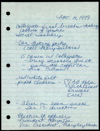 Ann Arbor Alumnae Chapter Meeting Minutes, November 14, 1979