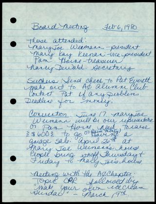 Board Meeting Minutes, February 6, 1980