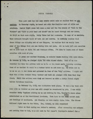 Senior Farewell Speech, 1958