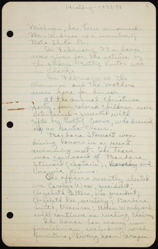 Theta Chapter History-1933-34 Notes