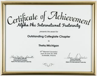 Alpha Phi International Fraternity Outstanding Collegiate Chapter Award