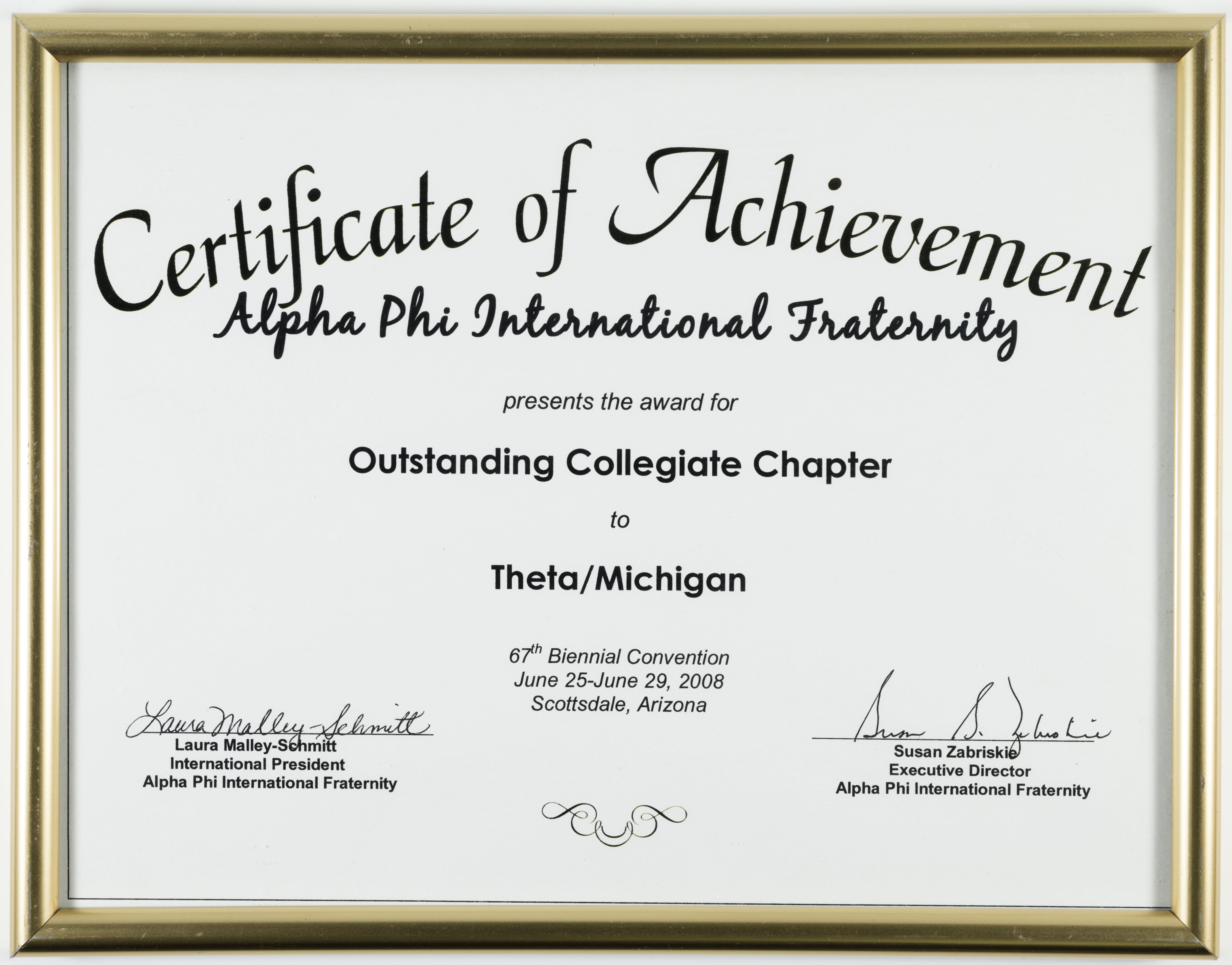 Alpha Phi International Fraternity Outstanding Collegiate Chapter Award