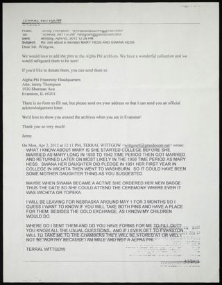 Jenny Thompson to Terral Wittgow Email, April 2, 2012