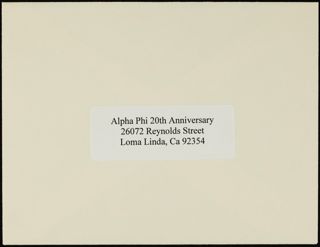 Eta Beta Chapter 20th Anniversary Response Card, July 24, 2006