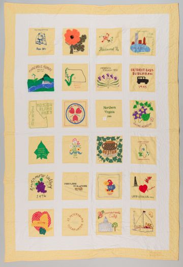 Yellow Gingham Alumnae Chapters Quilt 1, 1981