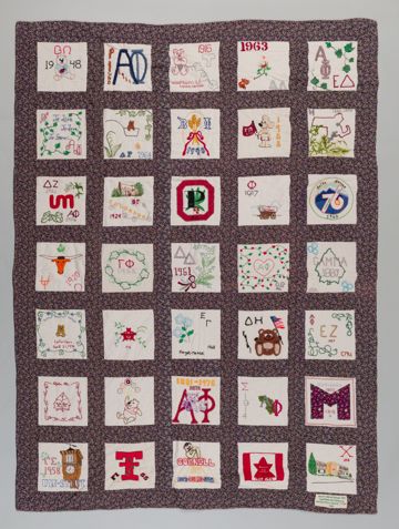 Dark Blue Flower Print Active Chapters Quilt 2, 1981