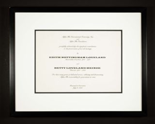Preservation of Rich Heritage Framed Certificate, July 10, 2000