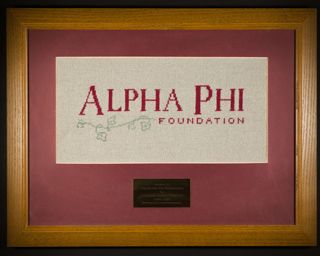 Alpha Phi Foundation Framed Cross Stitch
