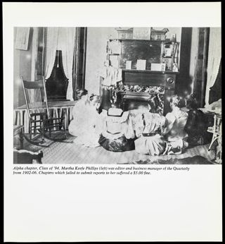 Martha Keefe Phillips and Five Unidentified Alpha Chapter Members Photograph, 1894