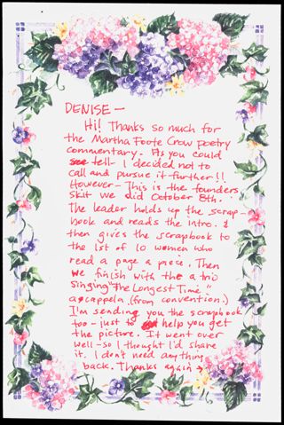 Karen Philip to Denise Letter