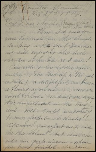 Alice to Bertha Letter, February 27, 1884