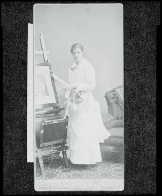Elizabeth Foote With Painting Negative, 1882
