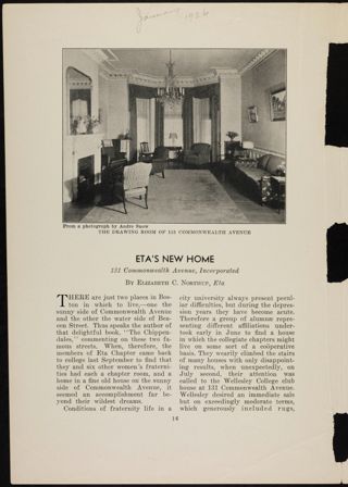 Eta's New Home Magazine Clipping, January 1936