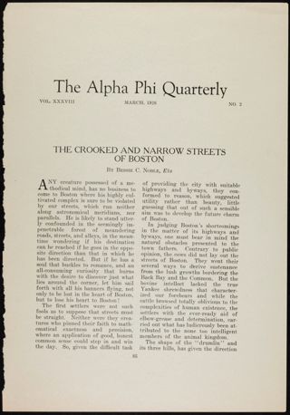 The Crooked and Narrow Streets of Boston Magazine Clipping, March 1926
