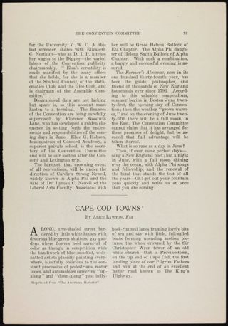 Cape Cod Towns Magazine Clipping, March 1926