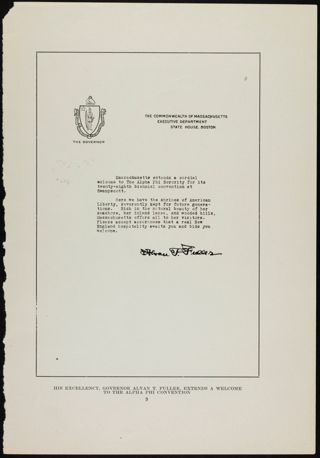 His Excellency, Governor Alvan T. Fuller... Magazine Clipping, March 1926