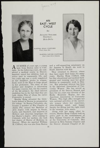 An East-West Cycle Magazine Clipping, January 1937