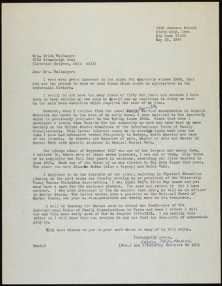 Ada Stidworthy Westover to Mrs. Wallaeger Letter, May 25, 1969