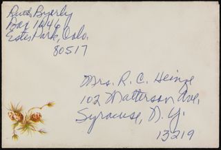 Ruth Byerly to Mrs. R.C. Heinze Envelope, 1968