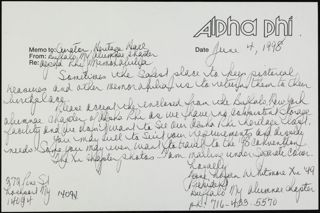 Jane Logan Whitmore to Heritage Hall Center Memo, June 4, 1998