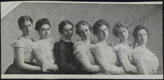 Pearl Jeffries Miller and Six Unidentified Delta Chapter Members Photocopied Photograph, c. 1899