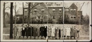 Theta Chapter Members in Front of Chapter House Photograph, November 1936