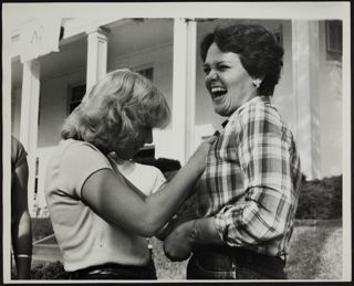 Two Unidentified Omicron Chapter Members Pinning Photograph 1, 1978