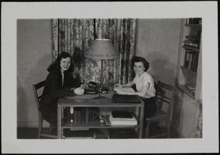 Marianne French and Unidentified Rho Chapter Member Photograph, 1946-1947