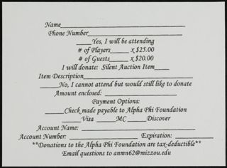 Omicron Chapter Rockin' Red Dress Event RSVP Card, February 2006