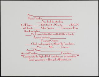 Omicron Chapter Rockin' Red Dress Event RSVP Card, April 29, 2005