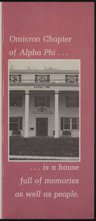 Omicron Chapter of Alpha Phi Pamphlet, February 23, 1982