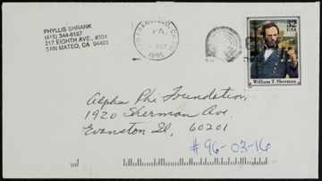 Alpha Phi Foundation Envelope, October 1995