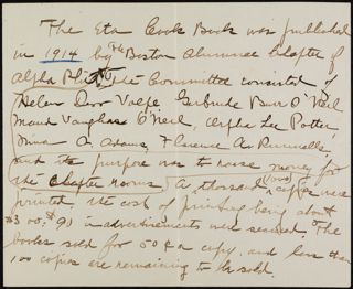 Eta Chapter Cookbook Notes, 1914