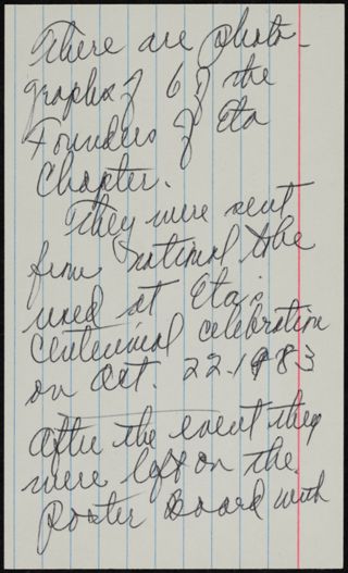 Eta Chapter Founders Notes, c. 1983