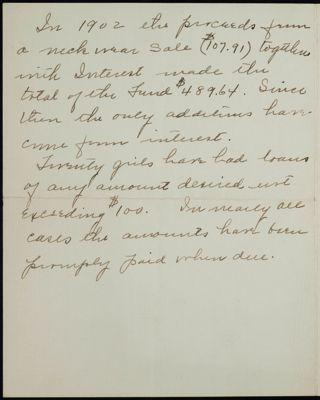 Eta Chapter History Information Sheet, 1922