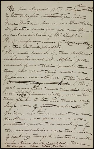 Boston Alumnae Chapter History Information Packet, August 11, 1915