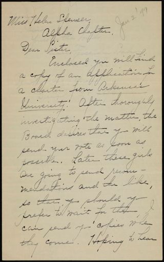 Grace F. Seabury to Helen Spencer Letter, December 28, 1896