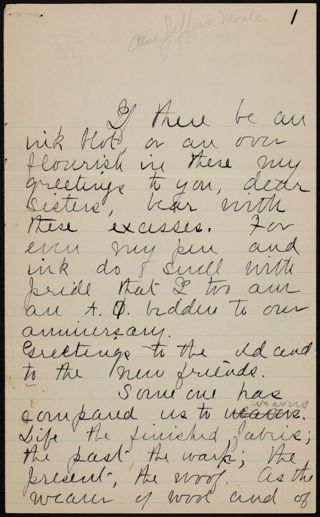 Alice Jeffres Moule to Unknown Letter