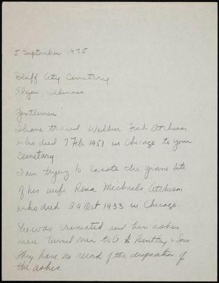 Elizabeth L. Heinze to Gentlemen Letter, September 5, 1975