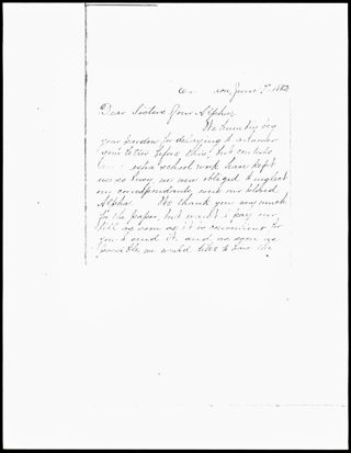 Eva N. Lane to Sisters of Our Alpha Letter, June 7, 1882