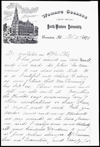 Jennie M. Bancroft to My Dear Sisters in Alpha Phi Letter, February 22, 1878