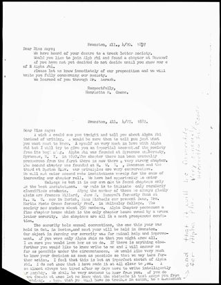Henrietta M. Coone to Miss Hays Letter Transcription, April 1887