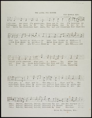 The Alpha Phi Dipper Sheet Music With Notes, c. 1900s