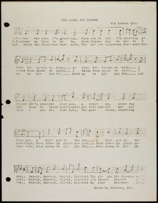 The Alpha Phi Dipper Sheet Music, c. 1900s