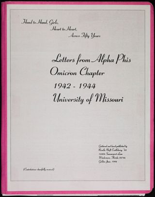 Letters From Alpha Phi's Omicron Chapter Scrapbook, 1994