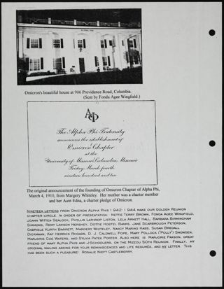Letters From Alpha Phi's Omicron Chapter Scrapbook, Page 2