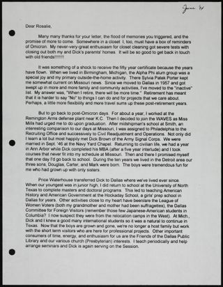 Letters From Alpha Phi's Omicron Chapter Scrapbook, Page 3