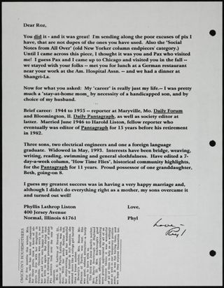 Letters From Alpha Phi's Omicron Chapter Scrapbook, Page 8