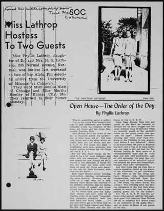 Letters From Alpha Phi's Omicron Chapter Scrapbook, Page 9